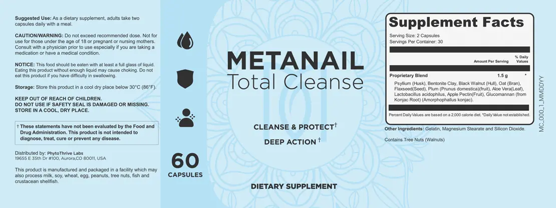 Metanail total cleanse leble