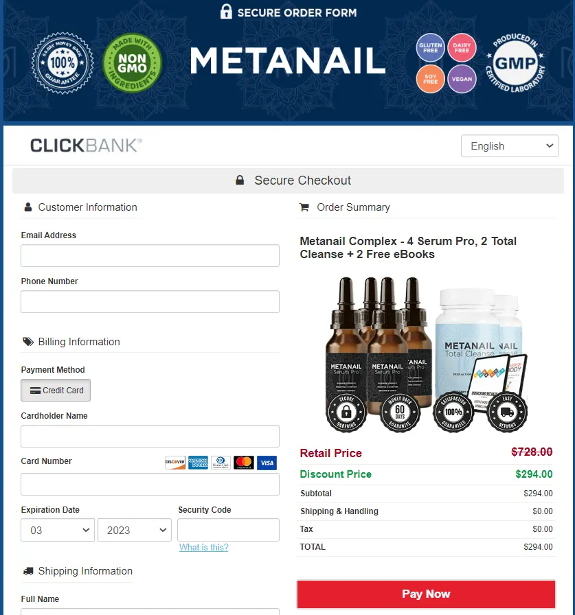 Metanail Serum Pro secure checkout